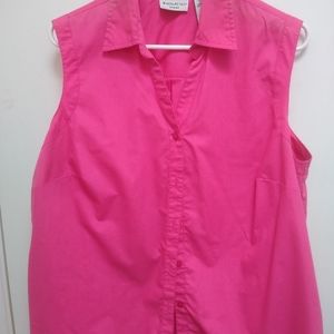 Pink Sleeveless Plus Size Blouse